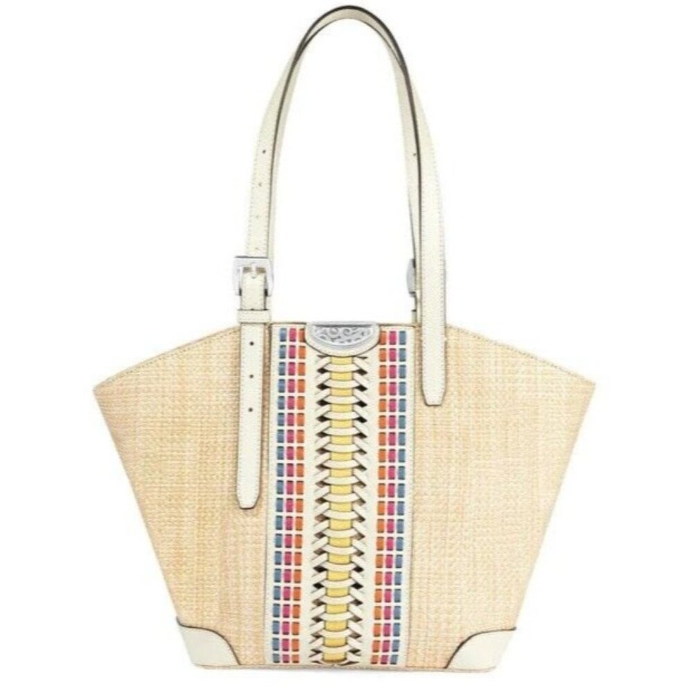 Brighton Andalusia MICHAELA Multi-Color Straw Tote MSRP $375 NWT